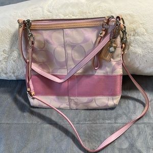 Coach, medium sized shoulder purse with long and short strap
